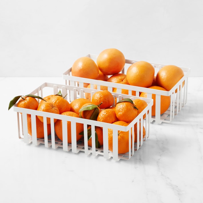 Hold Everything Metal Powder Coat Basket - Medium Set of 2