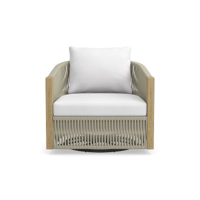 Pasadena Teak Swivel Chair Cushion, Sunbrella Performance Canvas, White