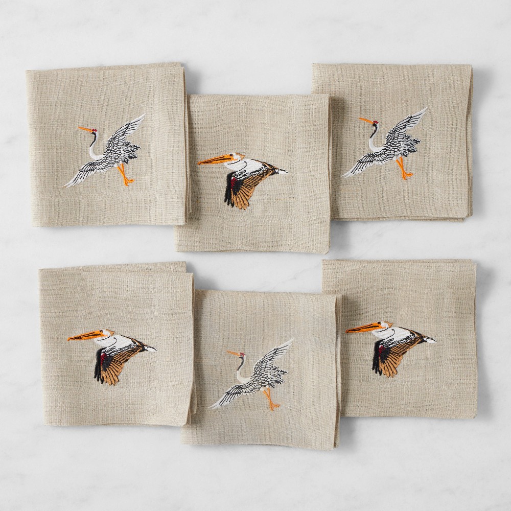 Billy Reid x Williams Sonoma Embroidered Cocktail Napkins, Set of 6
