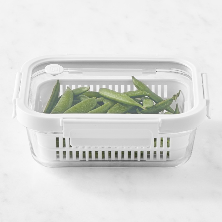 Hold Everything Fridge Colander and Glass Storage Container