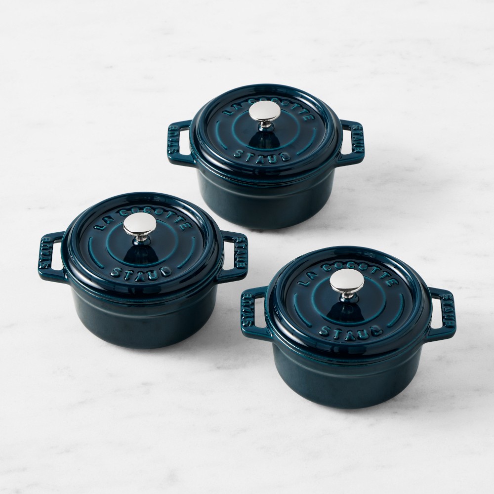 Staub Enameled Cast Iron Mini Cocotte in La Mer 1/4-Qt.