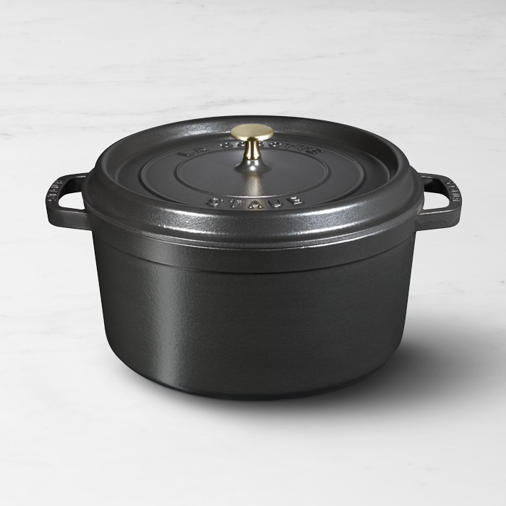Matte Black Staub Enameled Cast Iron Round Dutch Oven 7-qt.