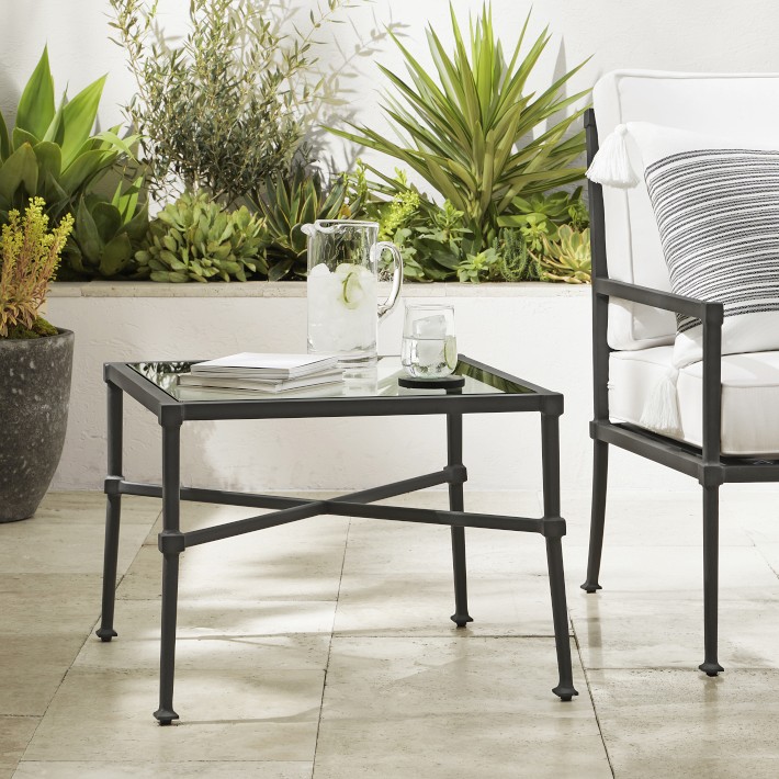Bridgehampton Outdoor Side Table, Glass (25.5&quot;)