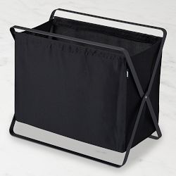 Yamazaki Home Folding Storage Hamper, Black