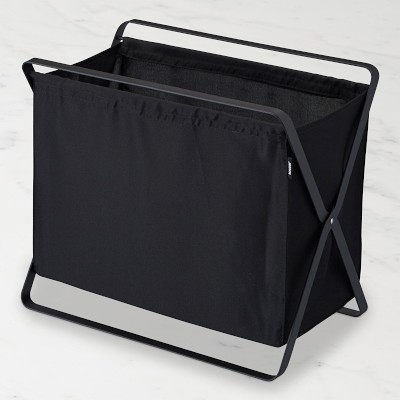 Yamazaki Home Folding Storage Hamper, Black