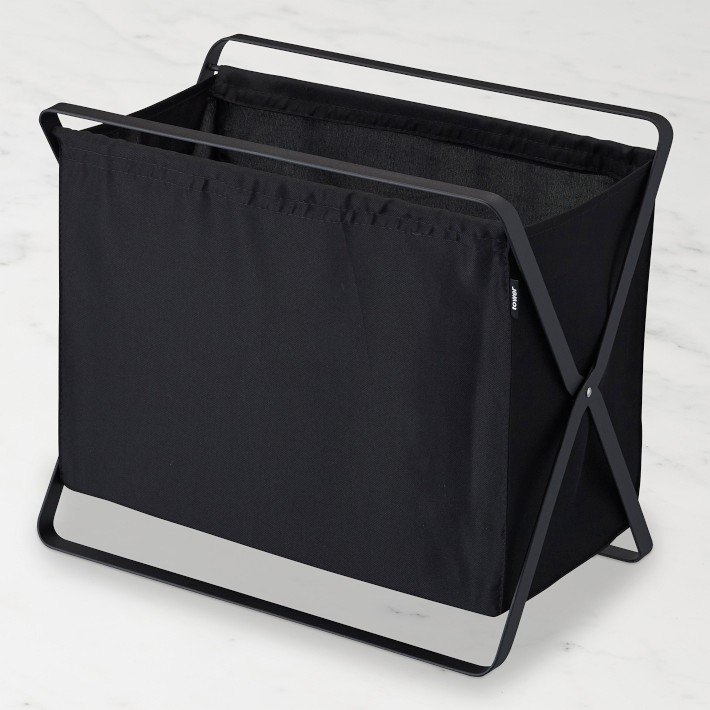 Yamazaki Home Folding Storage Hamper, Black