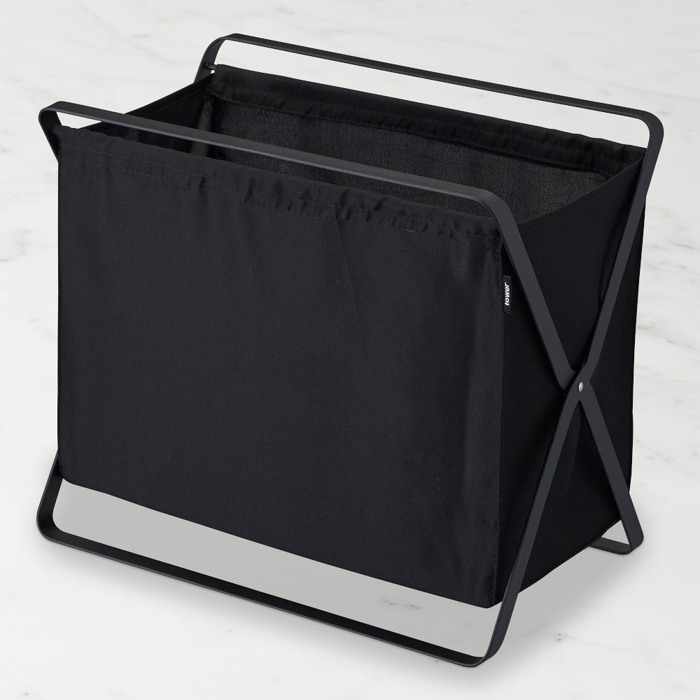 Yamazaki Home Folding Storage Hamper, Black
