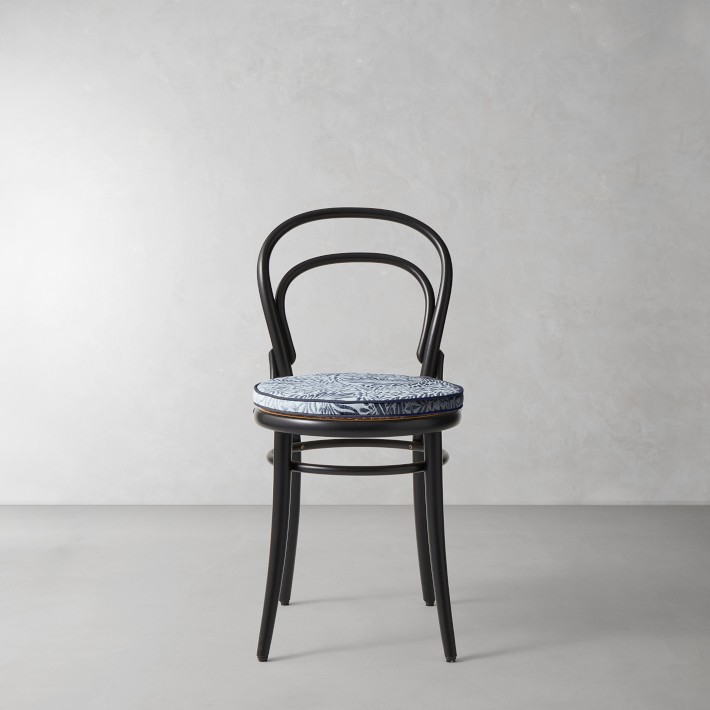 Ton 14 Side Chair Cushion, Morris & Co. Larkspur, Blue With Navy Piping