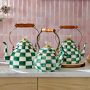 MacKenzie-Childs Emerald Check Tea Kettle