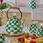MacKenzie-Childs Emerald Check Tea Kettle