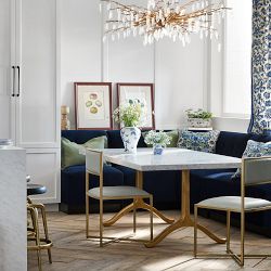 Garbo Upholstered Customizable Banquette &ndash; Grid Tufting