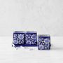 Blue &amp; White Ceramic Herb Tray with Pots &amp; Plant Markers, Set of 3