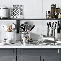 Stainless Steel Partitioned Utensil Holder