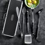 Williams Sonoma Black-Handled 4-Piece BBQ Tool Set with Storage Case
