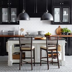 Barrelson Kitchen Island with Black Granite Top (84&quot;)