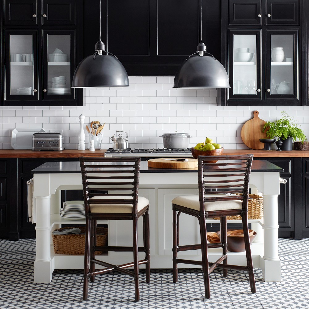 Barrelson Kitchen Island with Black Granite Top (84&quot;)