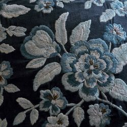 Floral Velvet Embroidered Pillow Cover