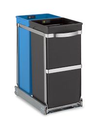 simplehuman&#8482; 35-L. Dual Compartment Under Counter Pull-Out Can