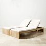 Larnaca Outdoor Natural Teak Double Chaise