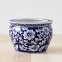 Blue &amp; White Ceramic Planter, Medium
