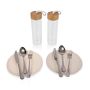 Carmel Roll Top Picnic Backpack Cooler with Utensil Set &amp; Glass Water Bottles