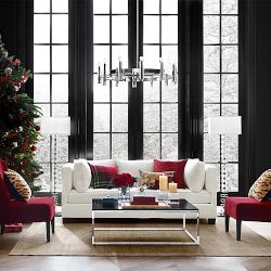 Stacked Crystal Floor Lamp, Polished Nickel