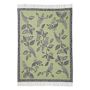 European Novelty Cashmere Throw, Naive Bird, Green