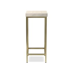 Faux Shagreen Accent Table, Cream (12&quot;)