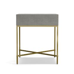 Faux Shagreen Side Table, Grey (20&quot;)