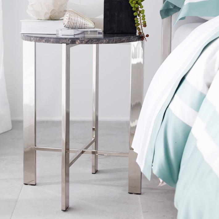 Mercer Side Table, Grey Marble (19&quot;)