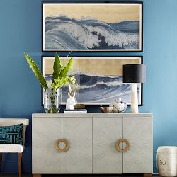 Tall Cut Stone Table Lamp, White Quartz