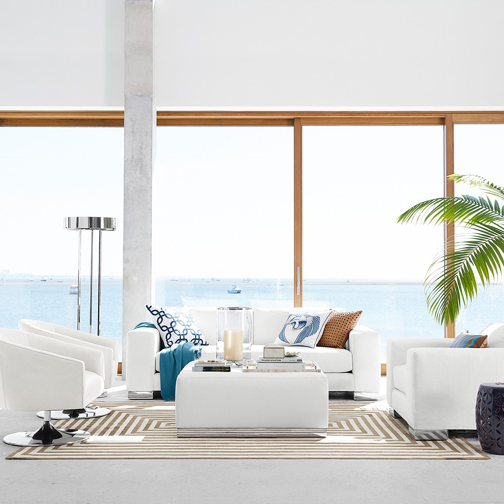 Upton LED Floor Lamp, Polished Nickel