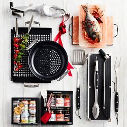 Williams Sonoma Black-Handled 4-Piece BBQ Tool Set with Storage Case