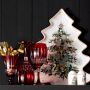 Wilshire Jewel Cut Red Mixed Goblets, Set of 4