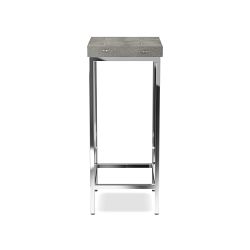Faux Shagreen Accent Table, Charcoal Grey (12&quot;)