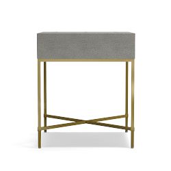 Faux Shagreen Side Table, Grey (20&quot;)
