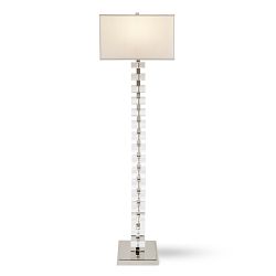 Stacked Crystal Floor Lamp, Polished Nickel