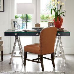 Mason Wood Top Desk, Ebony (62&quot;)