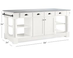Barrelson Kitchen Island with Italian Basalt Top (84&quot;)