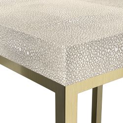 Faux Shagreen Accent Table, Cream (12&quot;)