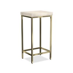 Faux Shagreen Accent Table, Cream (12&quot;)
