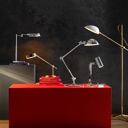 Sullivan Task Table Lamp, Polished Nickel