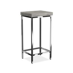 Faux Shagreen Accent Table, Charcoal Grey (12&quot;)