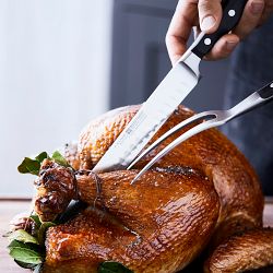 W&#252;sthof Classic Straight Carving Knife & Meat Fork Set