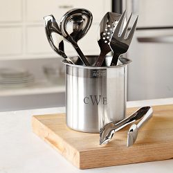 All-Clad Cook &amp; Serve Stainless-Steel Utensils with Utensil Holder, Set of 6
