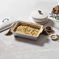 Le Creuset Olive Branch Heritage Stoneware Rectangular Covered Casserole, 4-Qt.