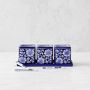 Blue &amp; White Ceramic Herb Tray with Pots &amp; Plant Markers, Set of 3