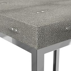 Faux Shagreen Accent Table, Charcoal Grey (12&quot;)