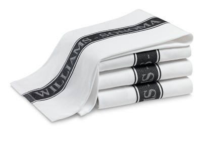 Williams Sonoma Classic Logo Towels, Set of 4, Jet Black