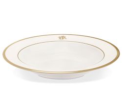 Pickard Signature Monogram Rimmed Soup Bowl, Gold